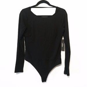 Lulu's Black Backless Bodysuit